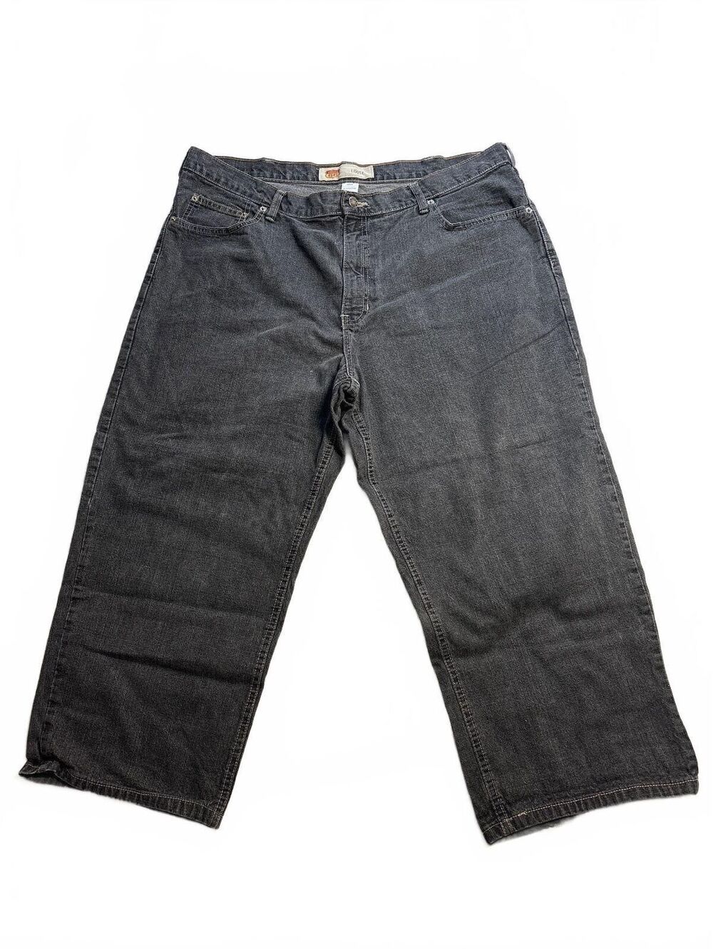 Vintage Route 66 Loose Fit Men's Short Jeans Dark Wash Denim 40x24